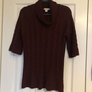 Maroon knitted turtle neck